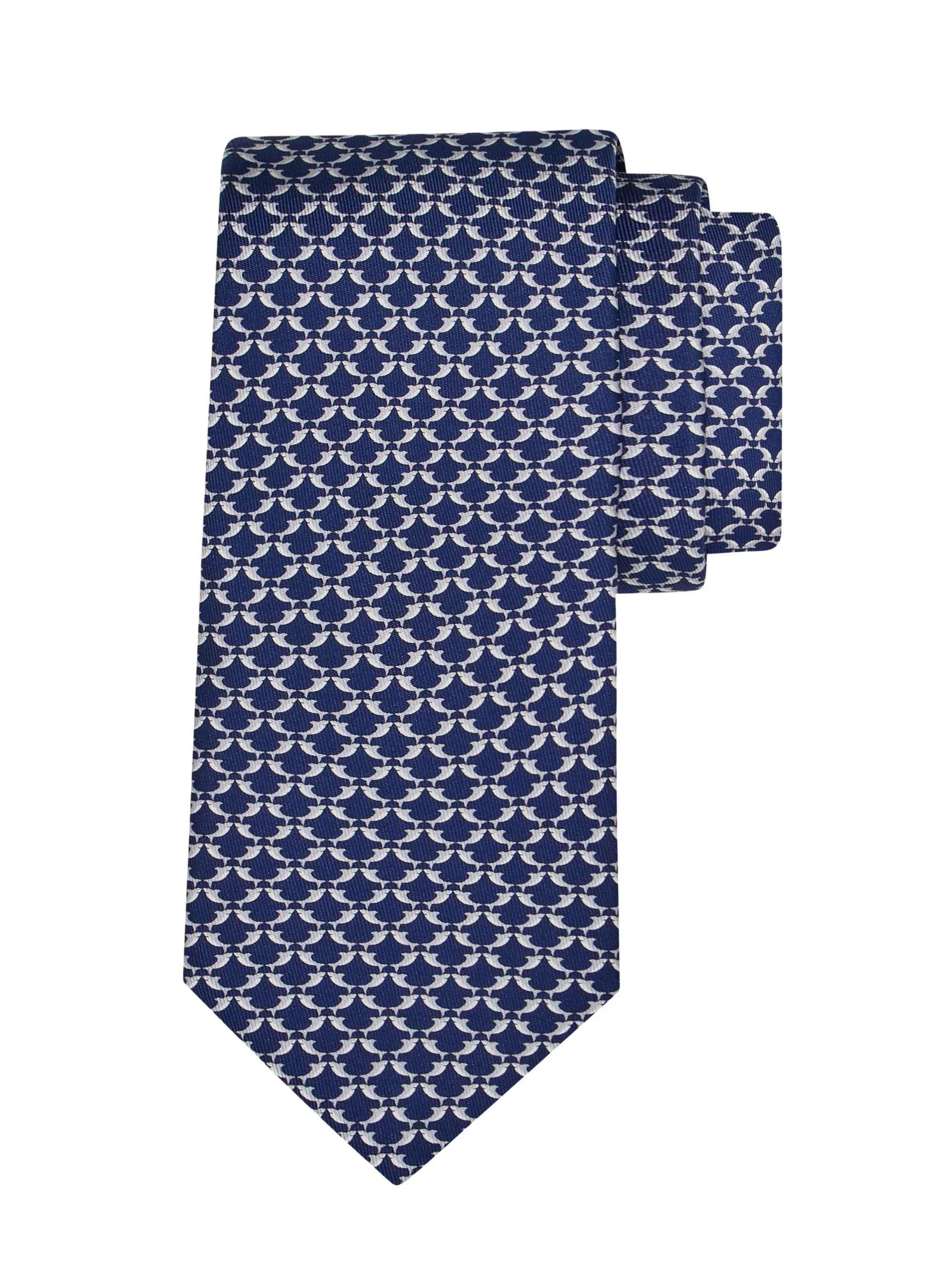 Men's Achille Silk Tie - Blue Scuro - 1