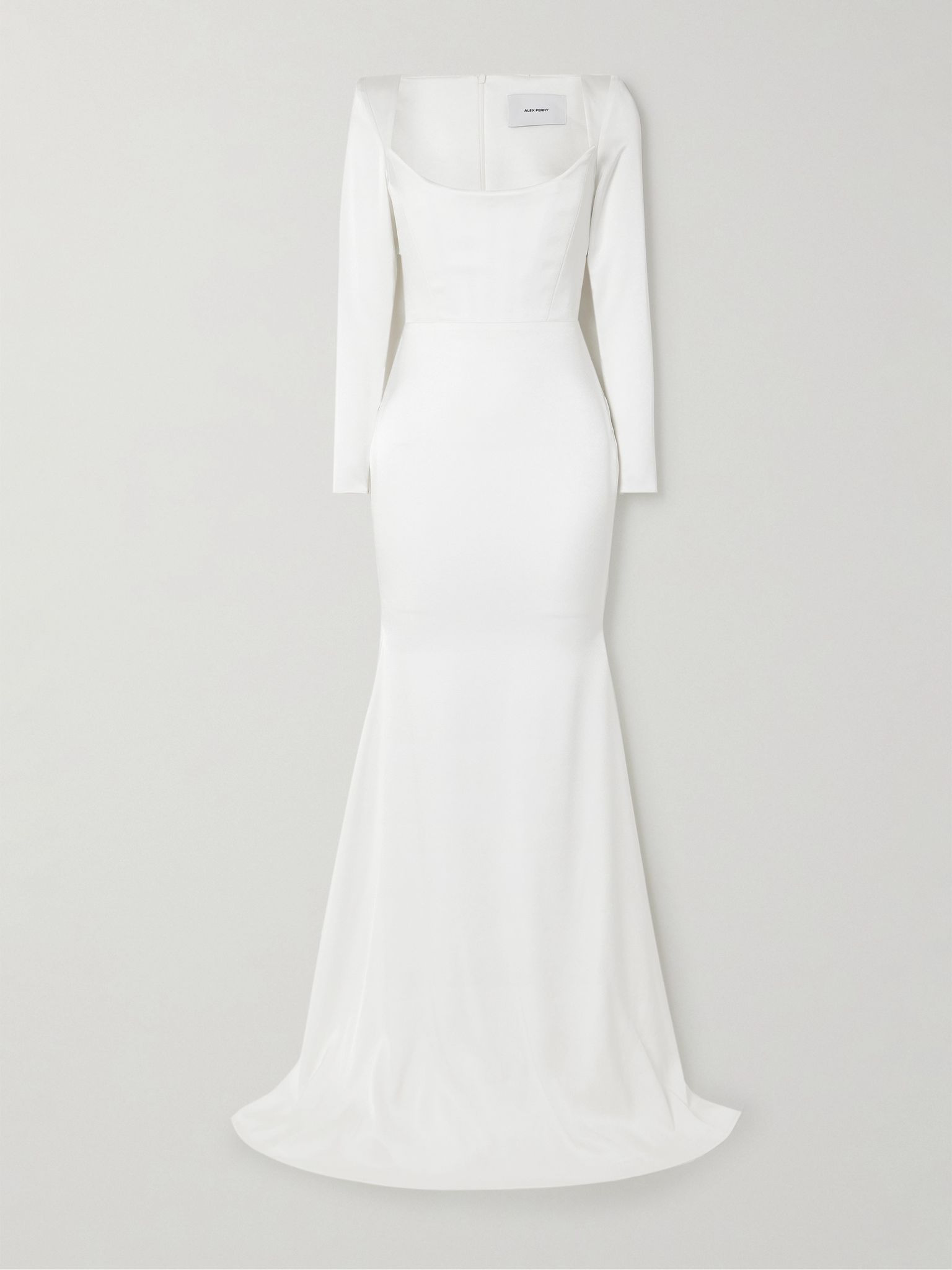 Satin-crepe gown White - 1