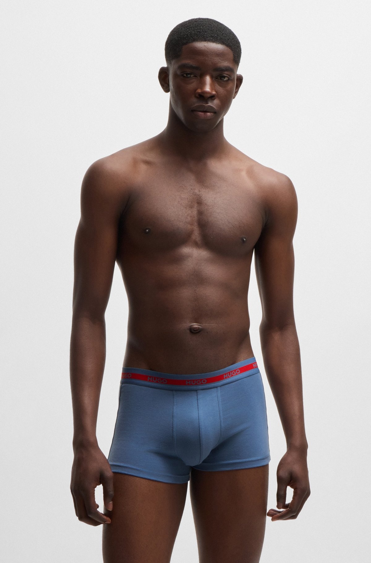 THREE-PACK OF LOGO-WAISTBAND TRUNKS IN STRETCH COTTON - 6