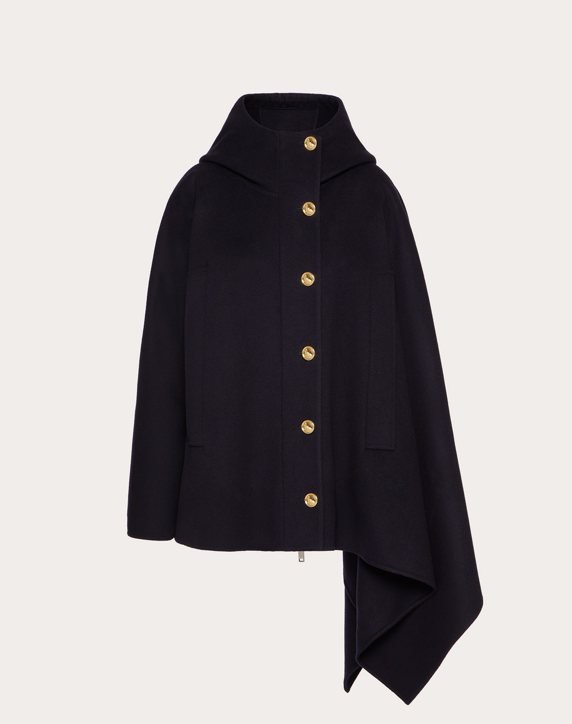 ASYMMETRICAL CAPE IN COMPACT DRAP - 1