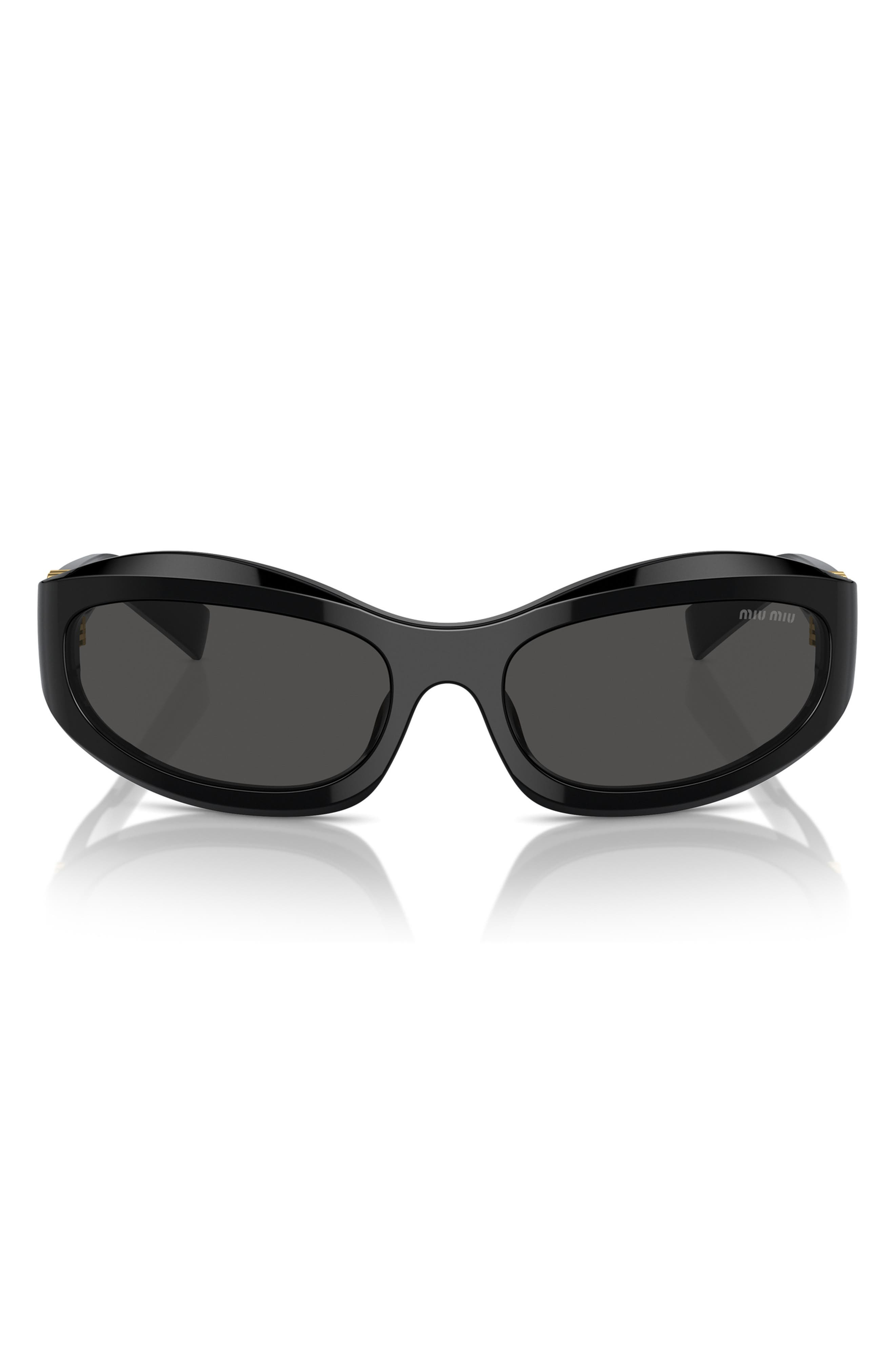 Miu Miu 61mm Oval Sunglasses in Black at Nordstrom - 5