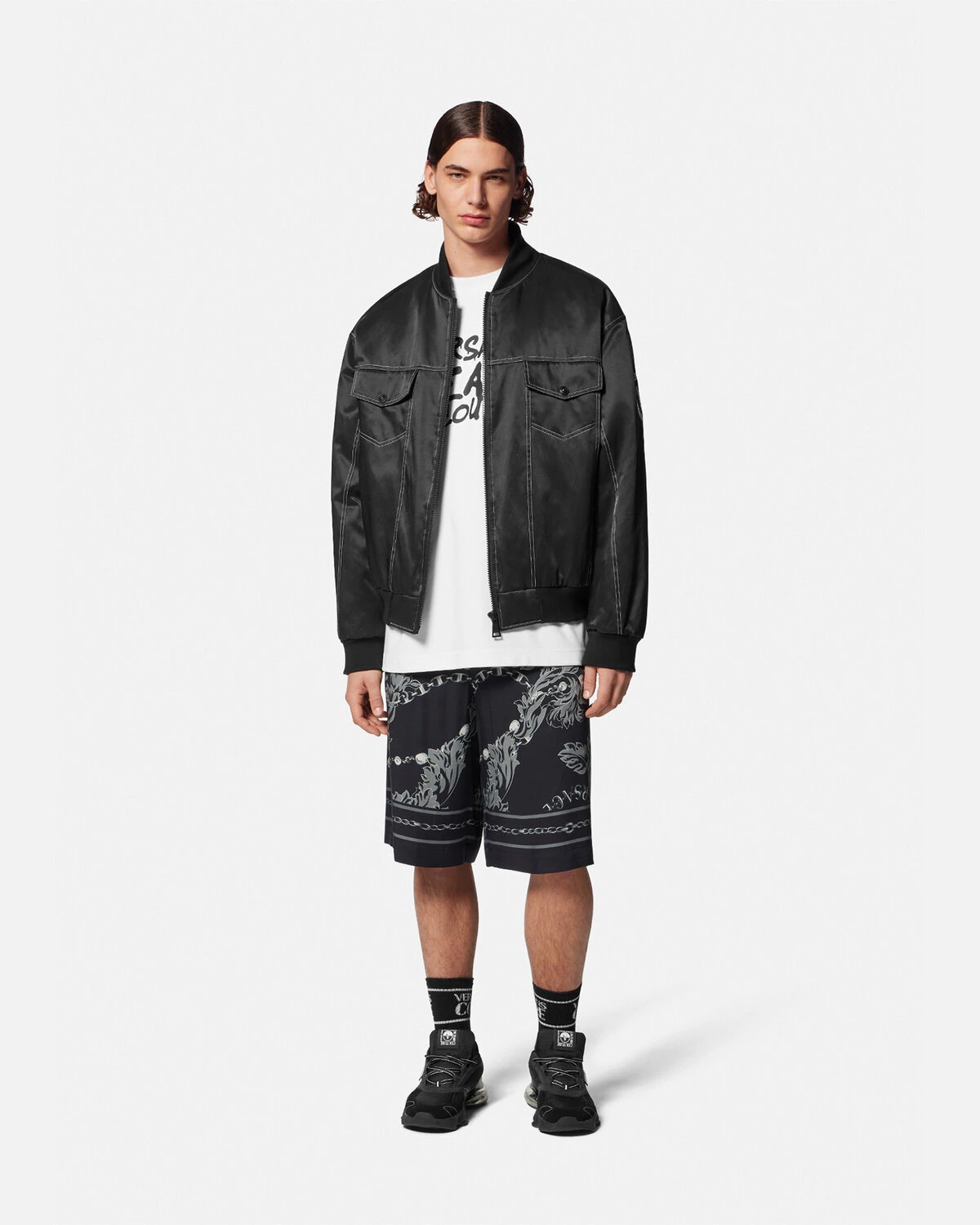 V-Emblem Bomber Jacket - 2