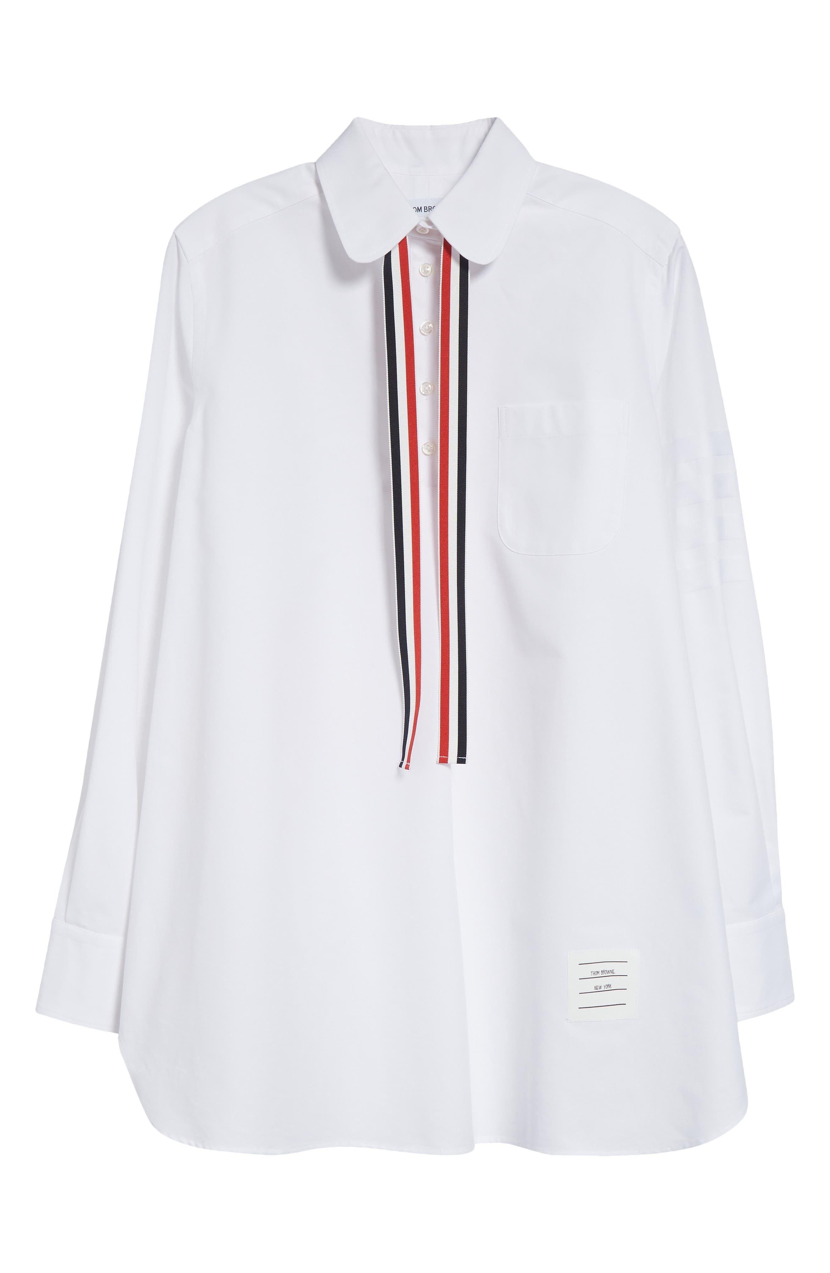Thom Browne Bow Tie Cotton Oxford Shirt in White at Nordstrom - 6