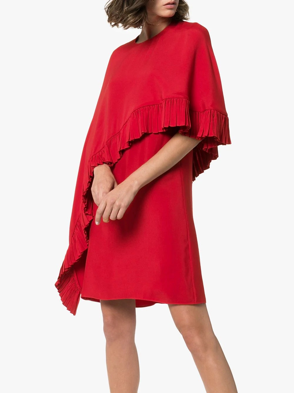 asymmetric cape mini dress - 3