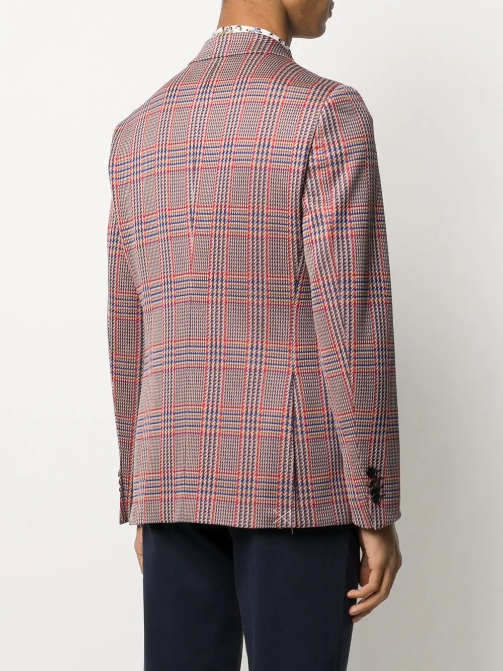 single-breasted houndstooth blazer - 4