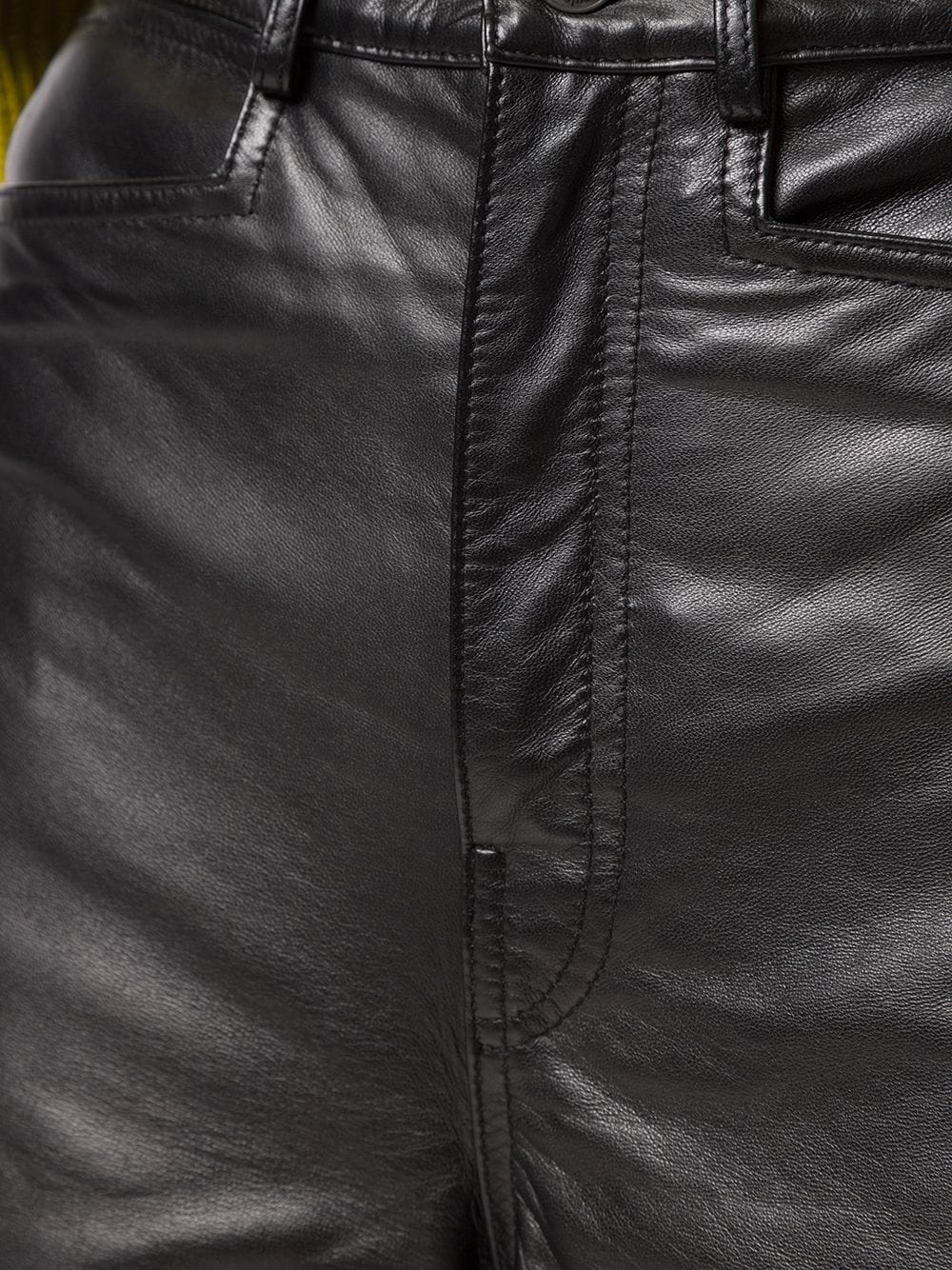 high-rise leather culottes - 8