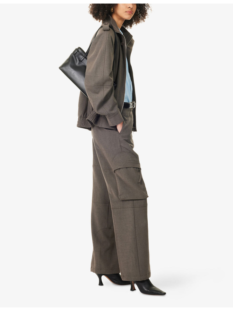 The Frankie Shop Kelly Woven Cargo Trousers outlook