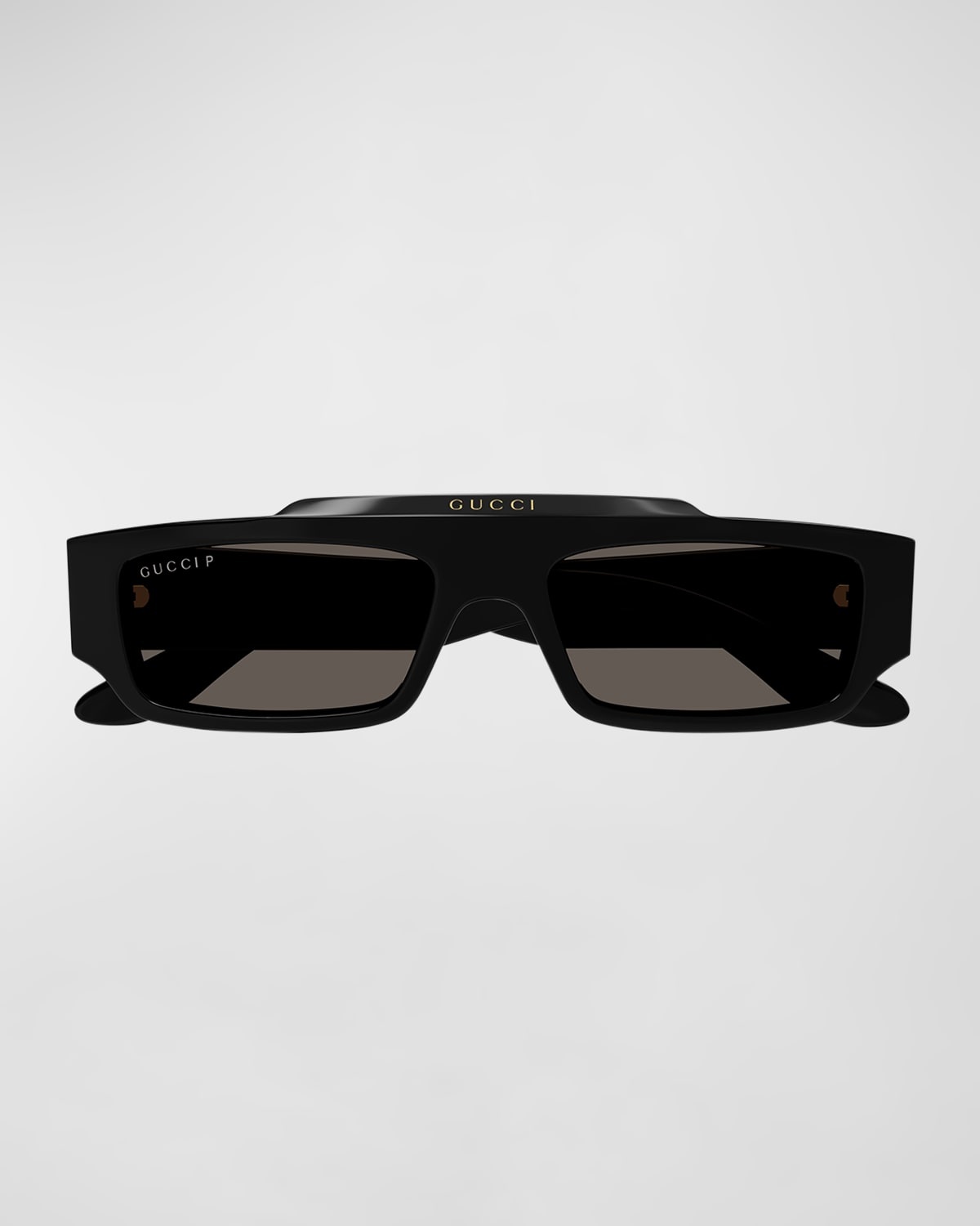 Men's Rectangle Acetate Sunglasses with Raised Logo - 3