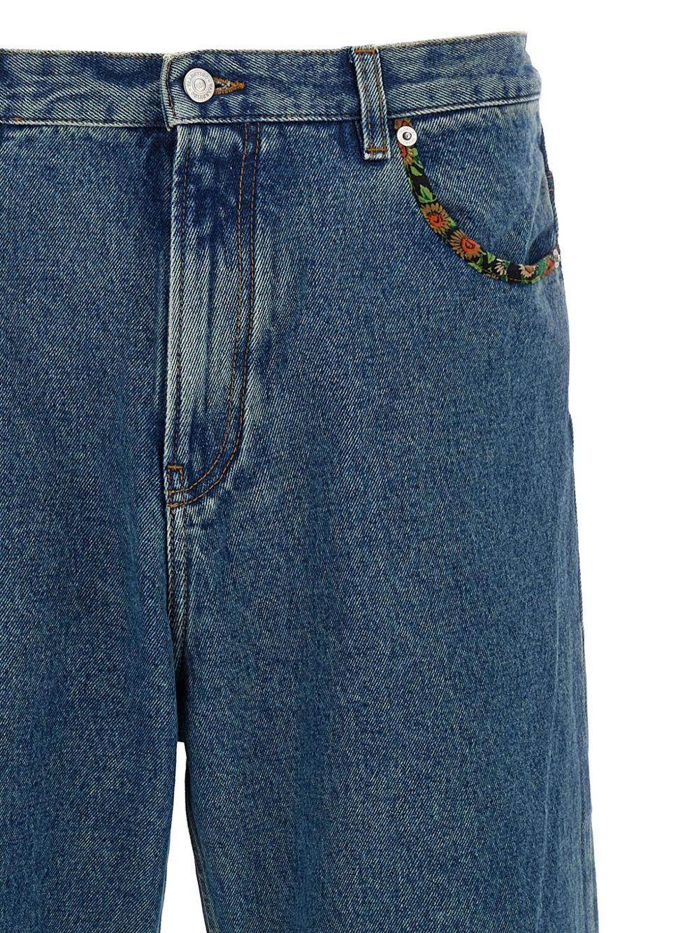 floral-insert jeans - 3