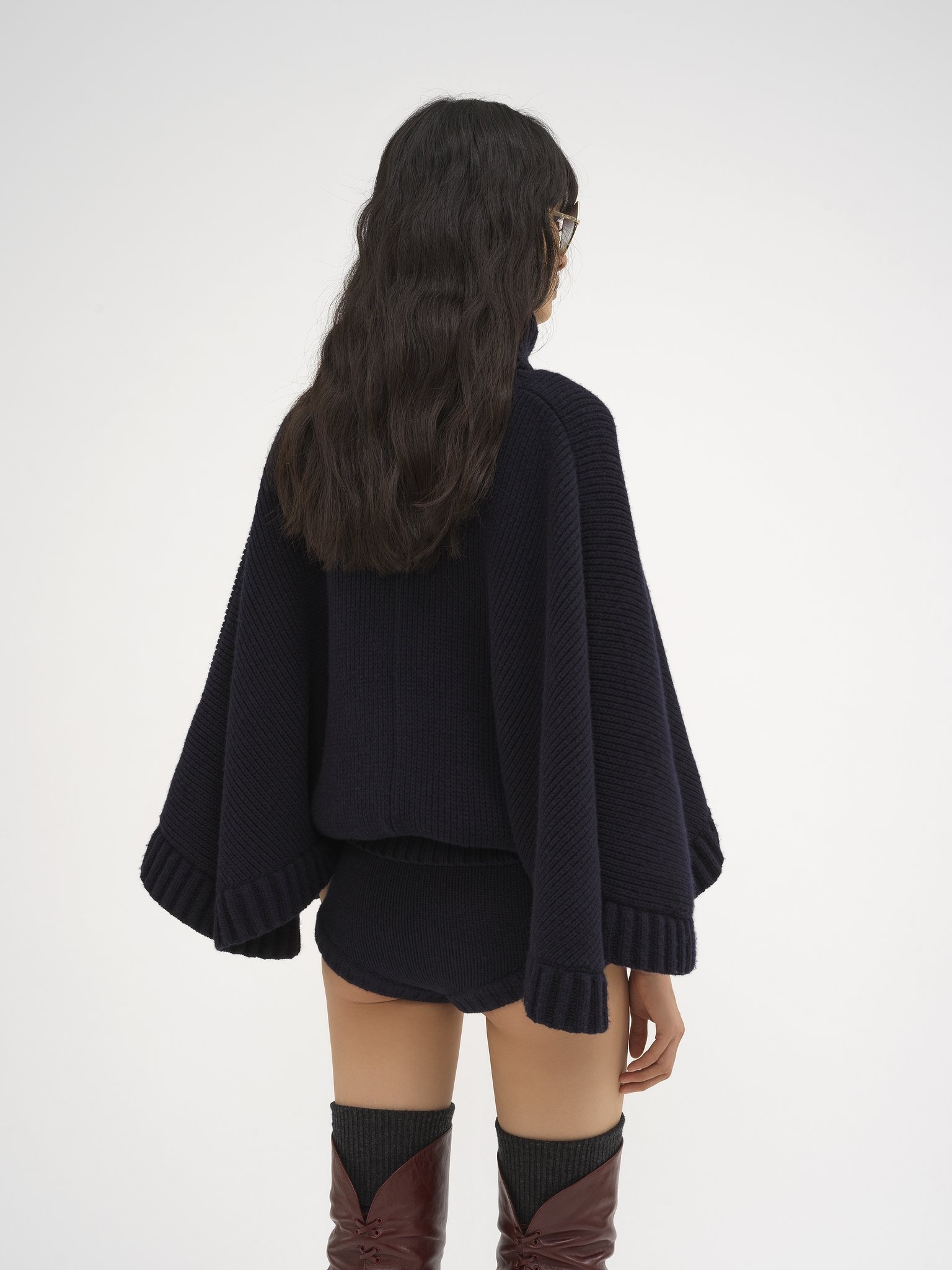 SHORT TURTLENECK CAPE - 5