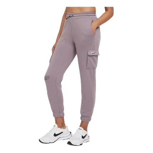 (WMNS) Nike Sportswear Swoosh Slim Fit Bundle Feet Sports Pants/Trousers/Joggers Smoke Purple CZ8906 - 1