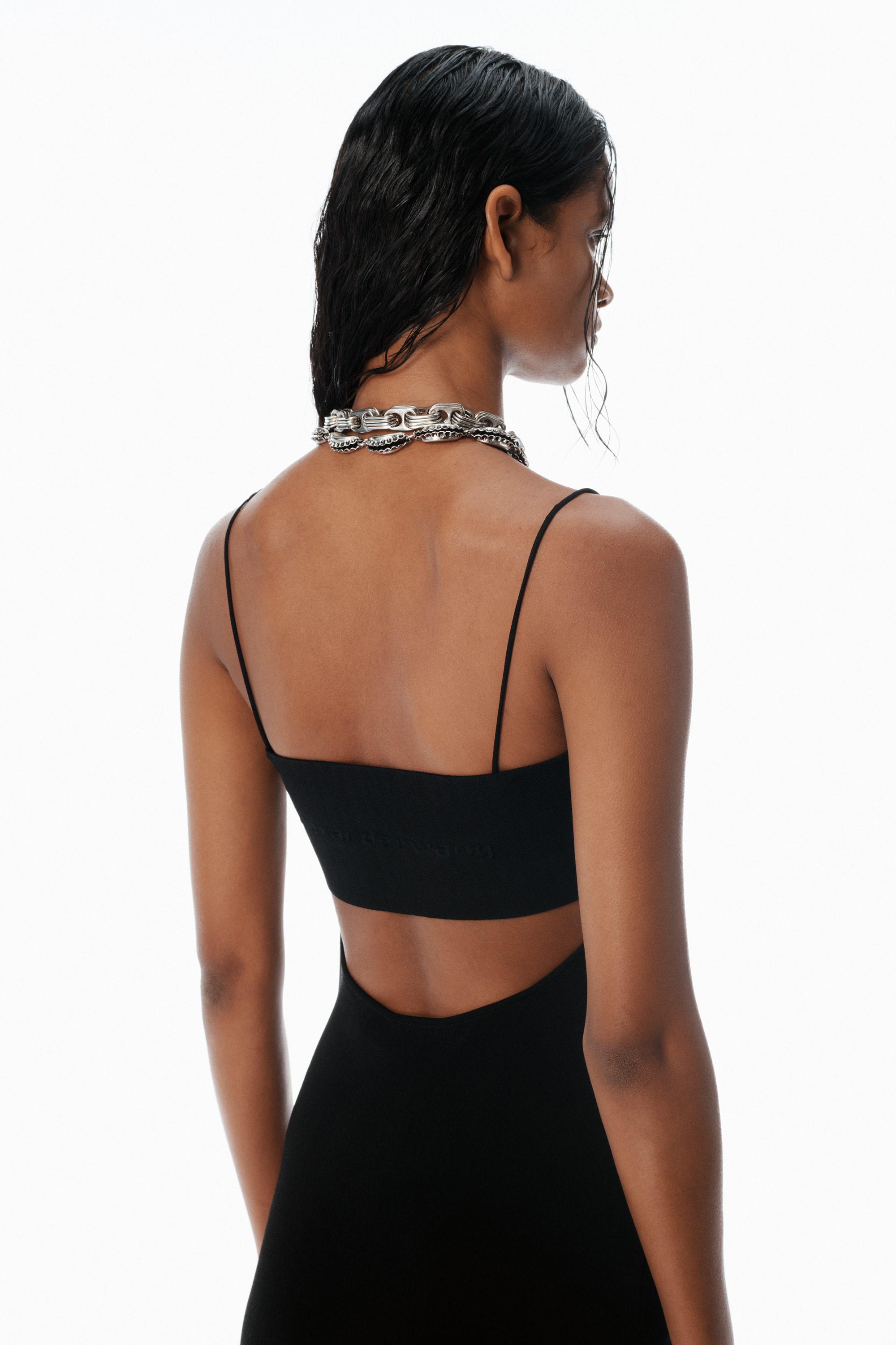 Black Logo Slip Dress - 5