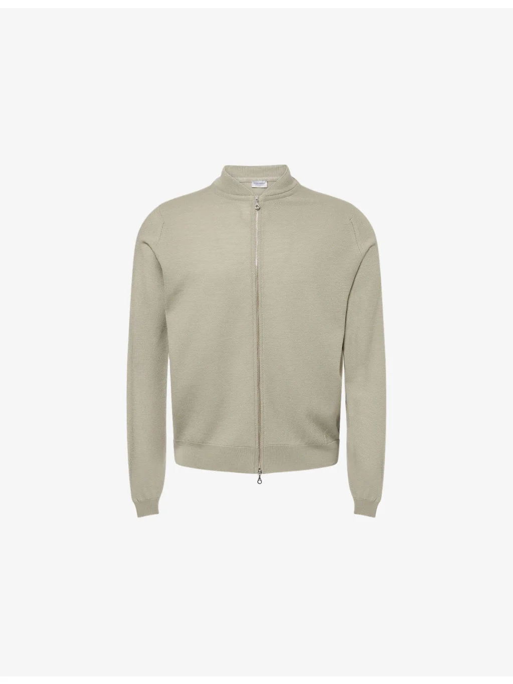 Textured Crewneck Wool Cardigan - 1