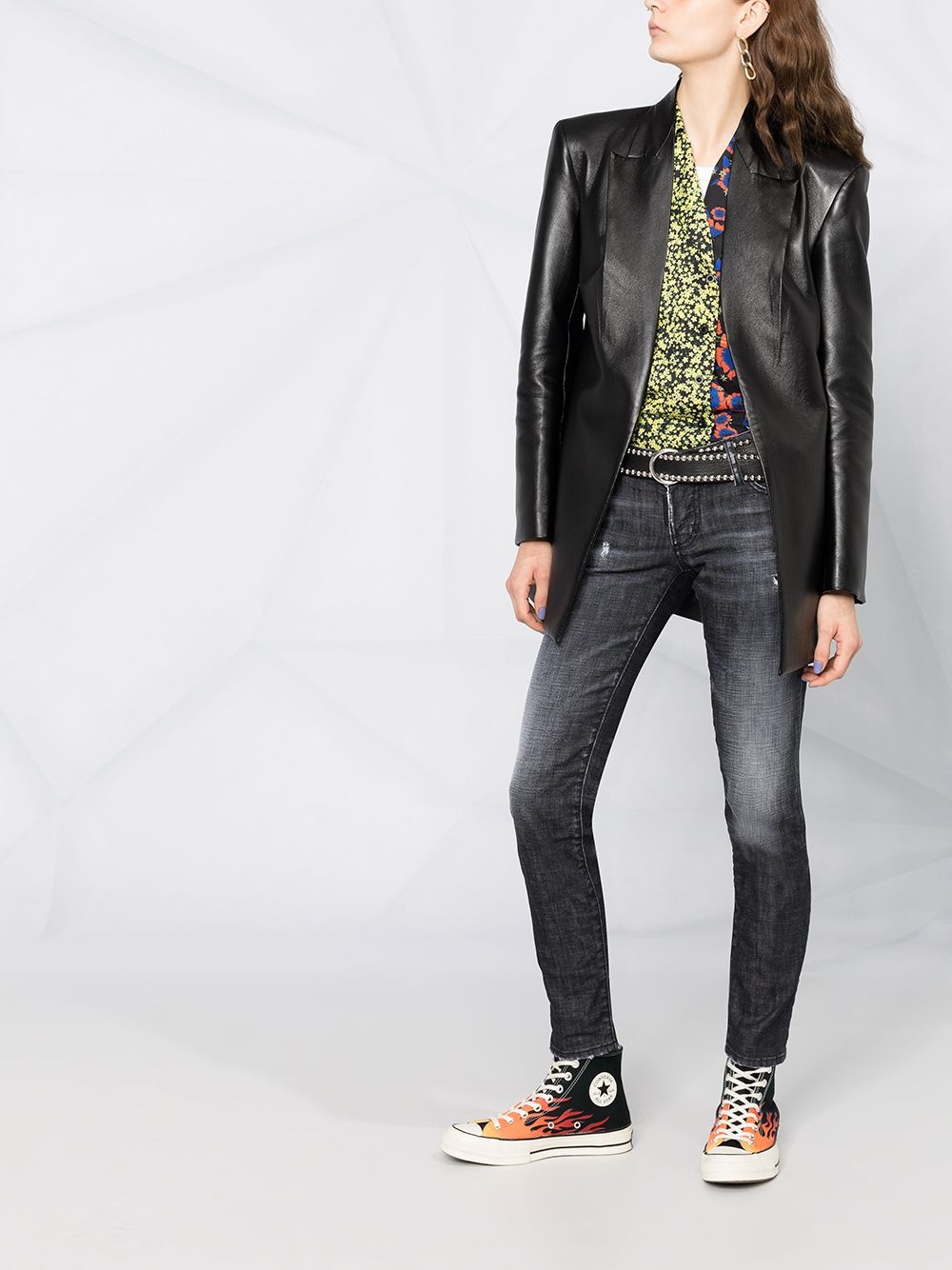 distressed skinny jeans - 7