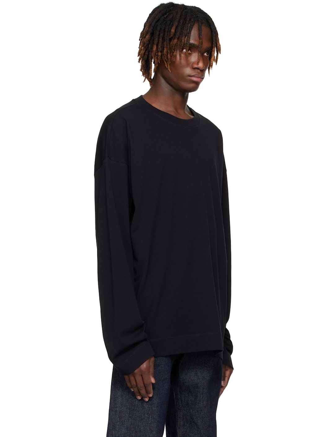 Tシャツ・カットソー DRIES VAN NOTEN Black Cotton Heli T-Shirt Cotton jersey T-shirt in black - Dries Van Noten | Mytheresa