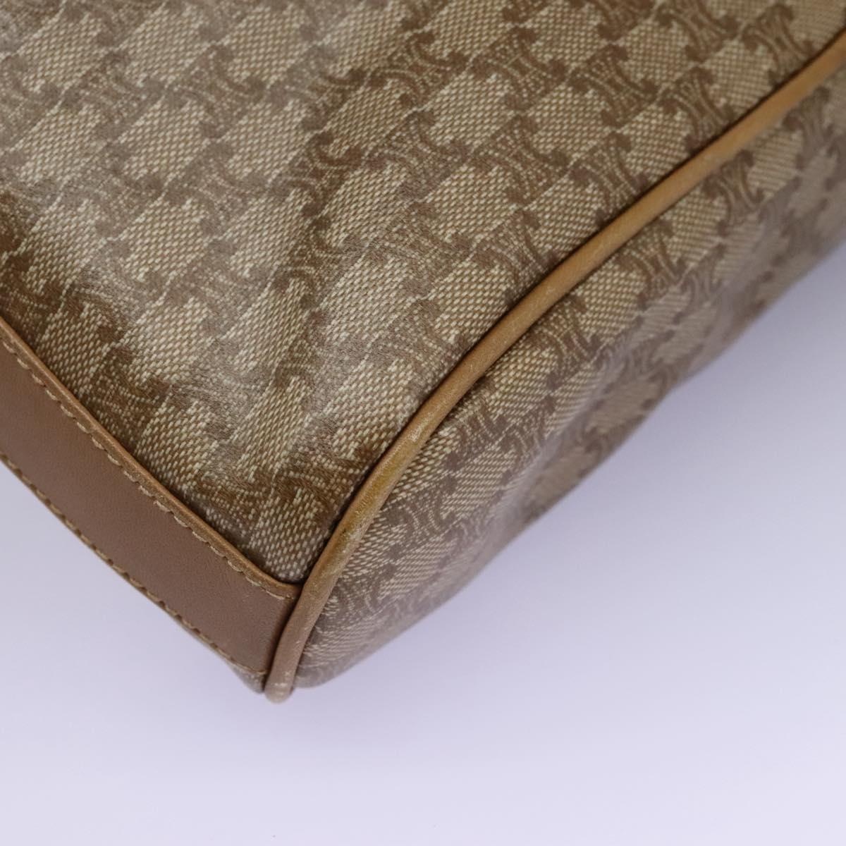 CELINE Macadam Canvas Shoulder Bag Pvc Leather Beige - 16