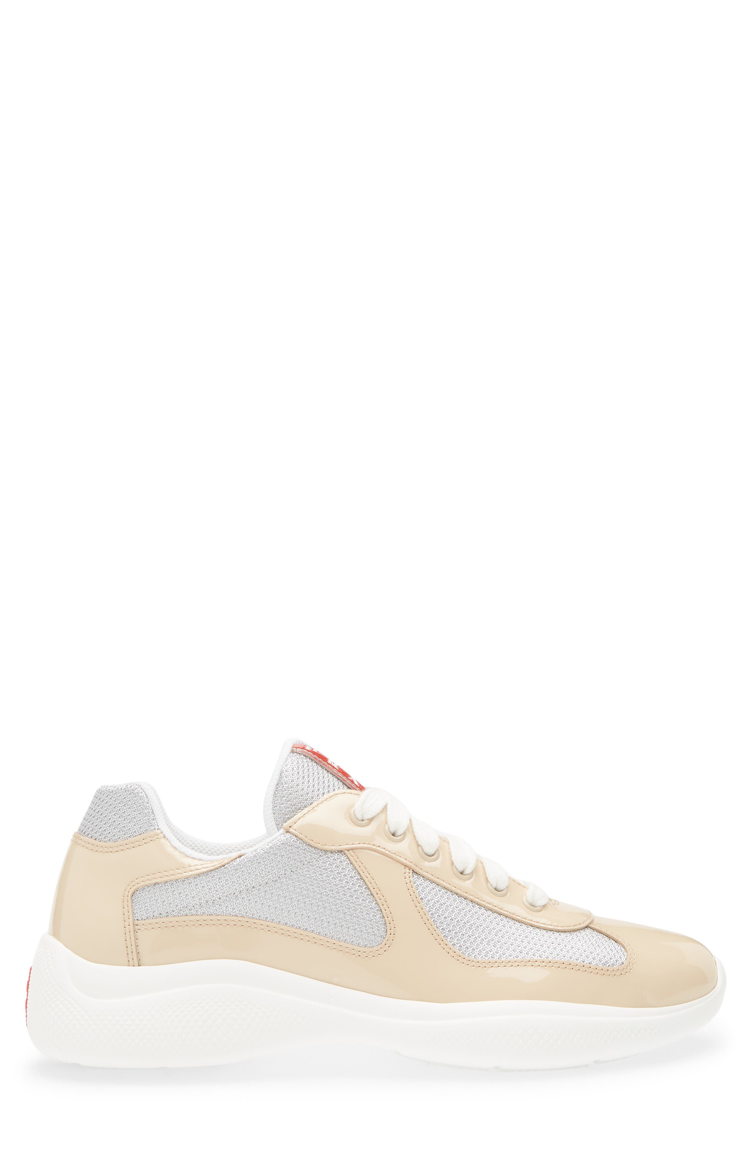 Prada America's Cup Vernice Bike Low Top Sneaker in Quarzo/Argento at Nordstrom - 3