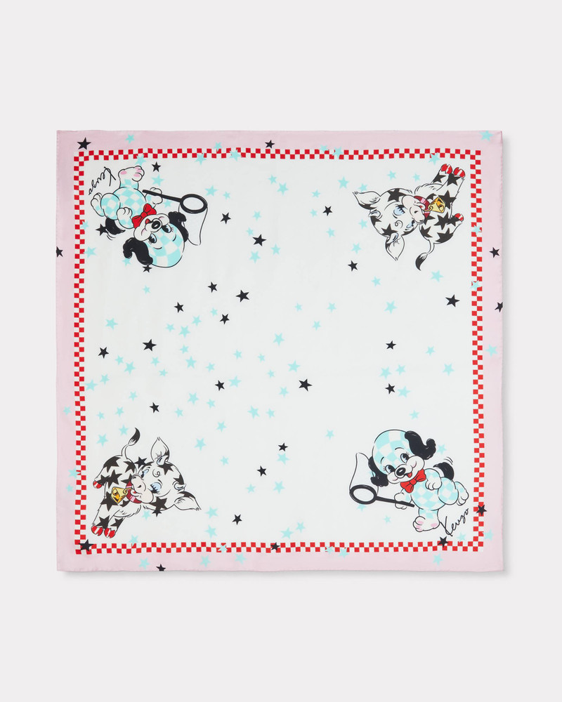 'KENZO Cartoon' small square in silk 1