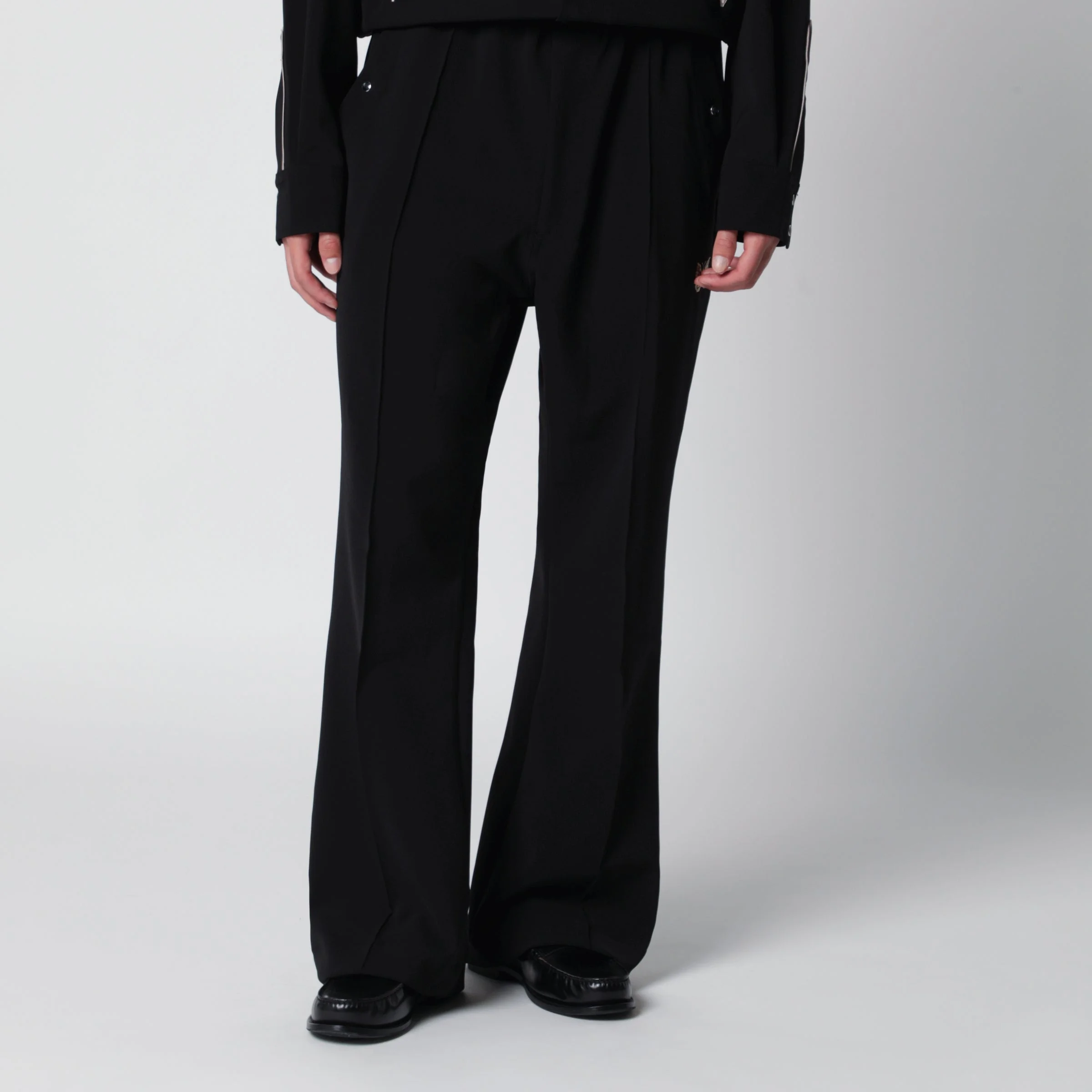 Polyester Piping Cowboy Pants in Black - 1