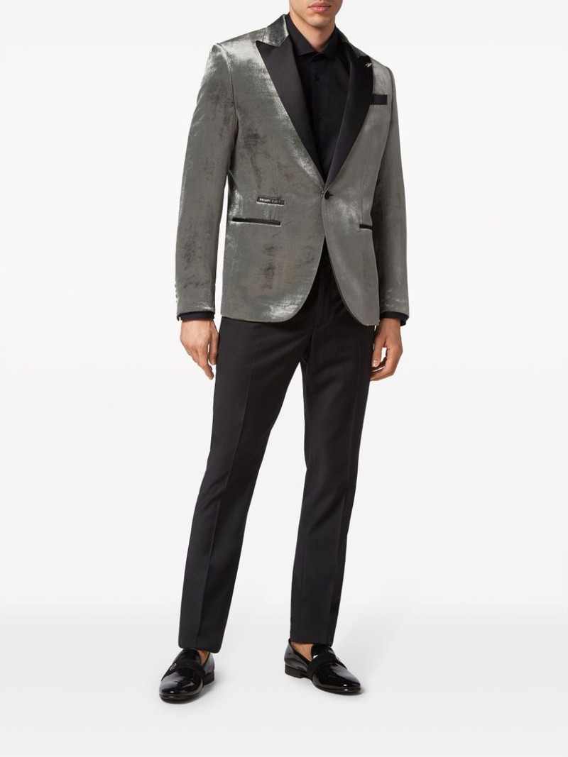 PHILIPP PLEIN contrast-lapel velvet blazer outlook