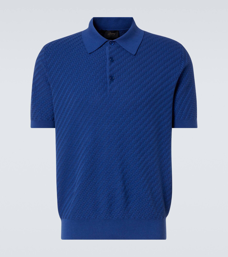 Cotton, silk, and cashmere polo shirt - 1