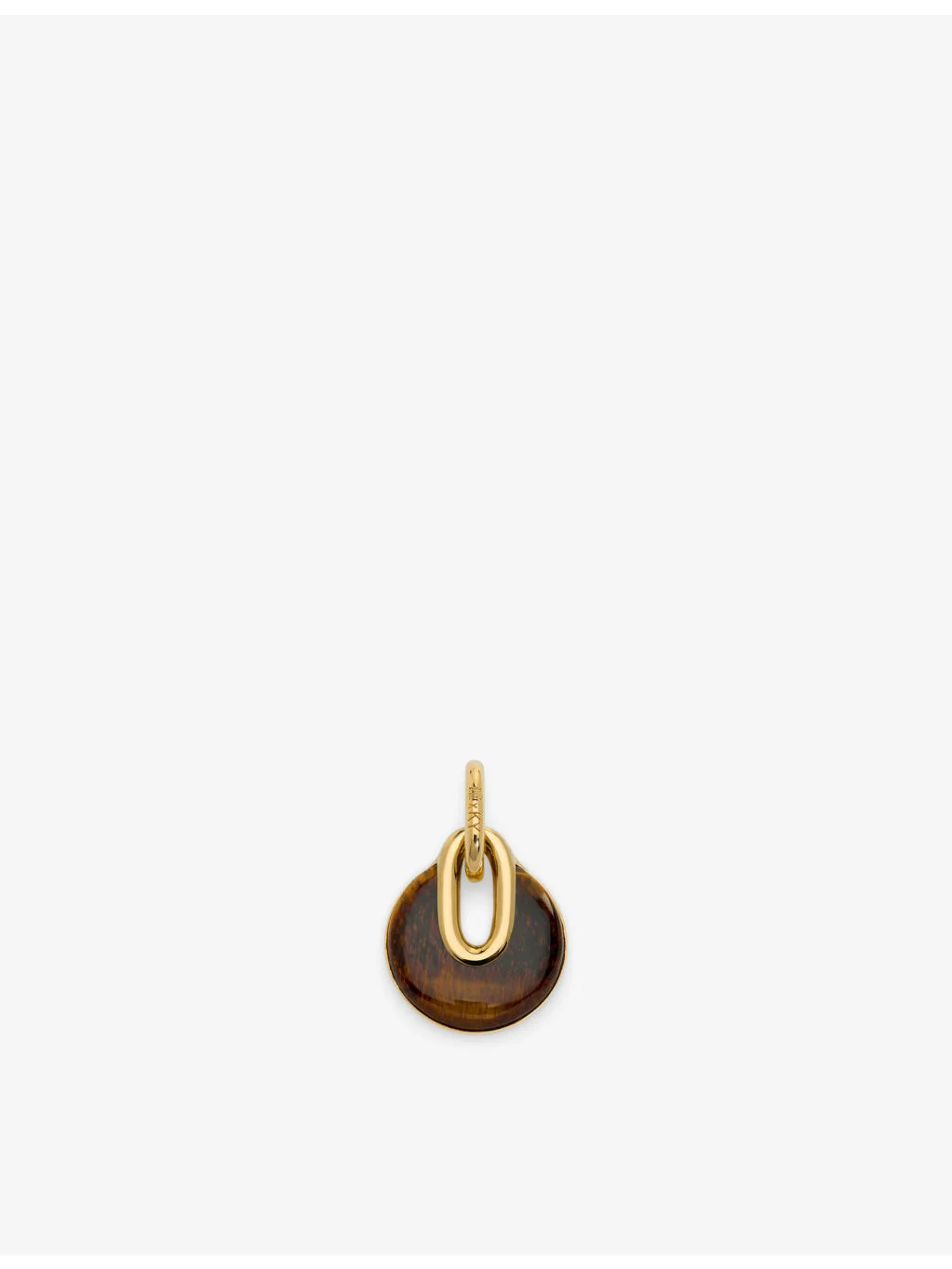 Kate Young Gemstone 18ct Yellow Gold Vermeil And Tiger's Eye Gemstone Pendant Charm - 1
