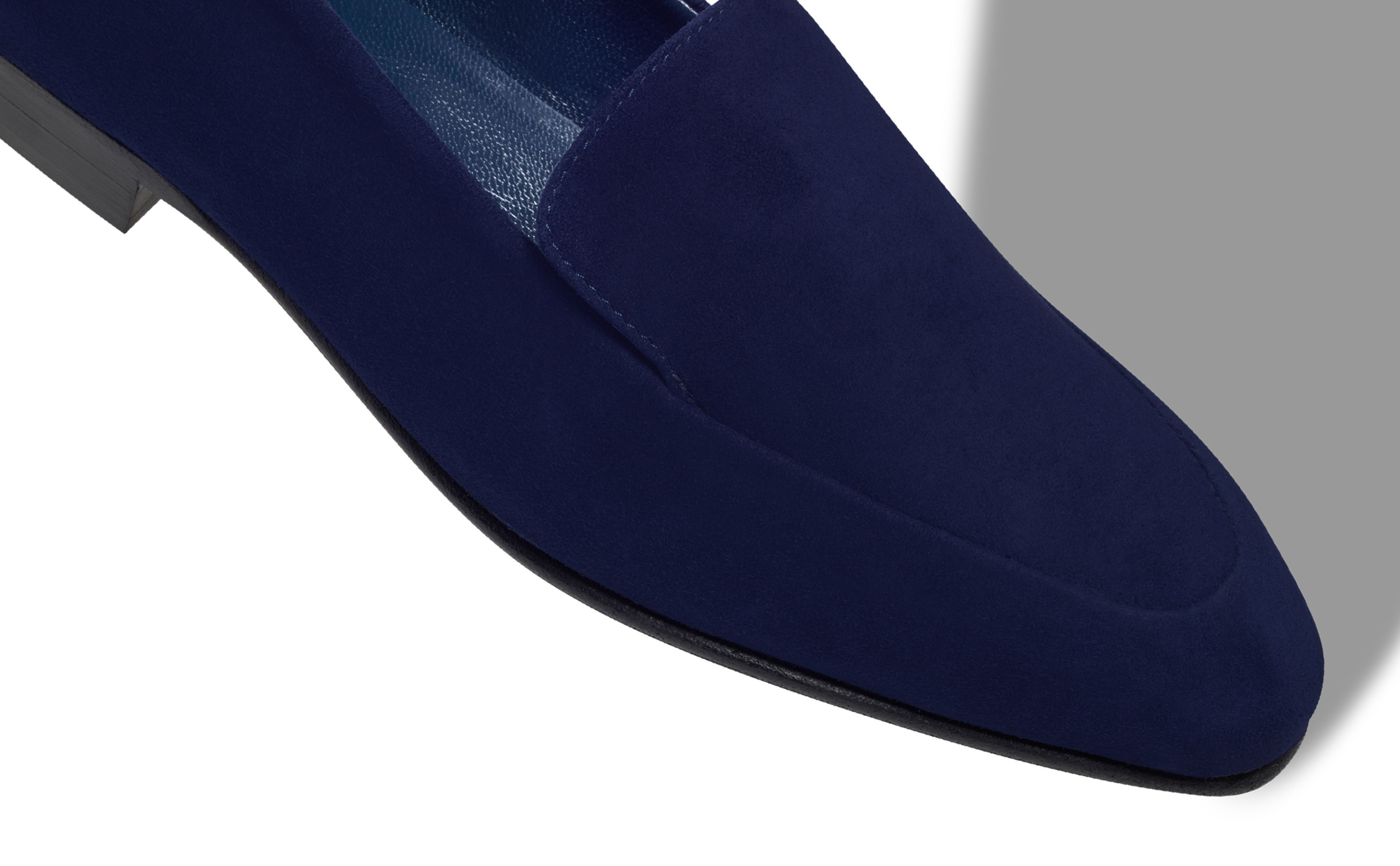 Navy Blue Suede Loafers - 4