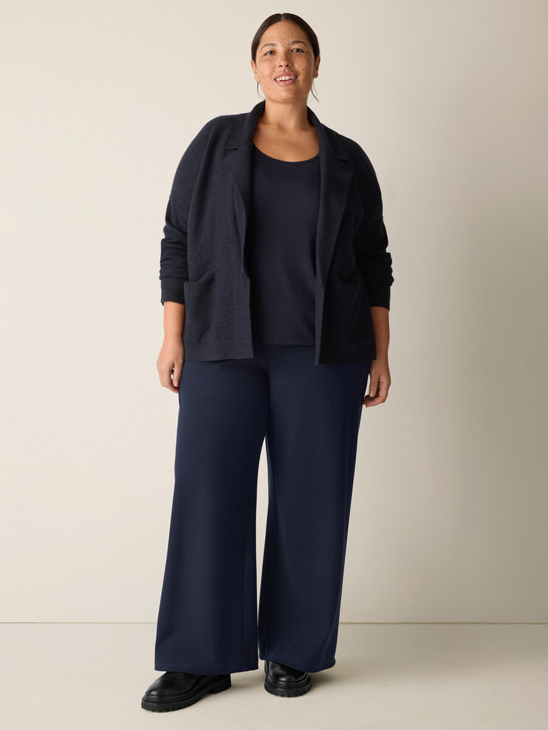 Fine Felted Wool Notch Collar Cardigan in Regenerative Wool 6