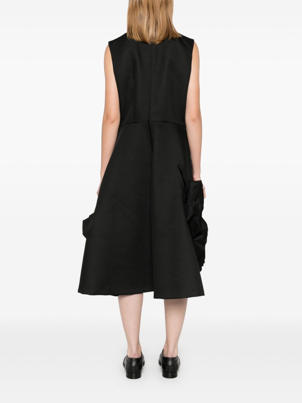 rose-appliqué midi skirt - 4