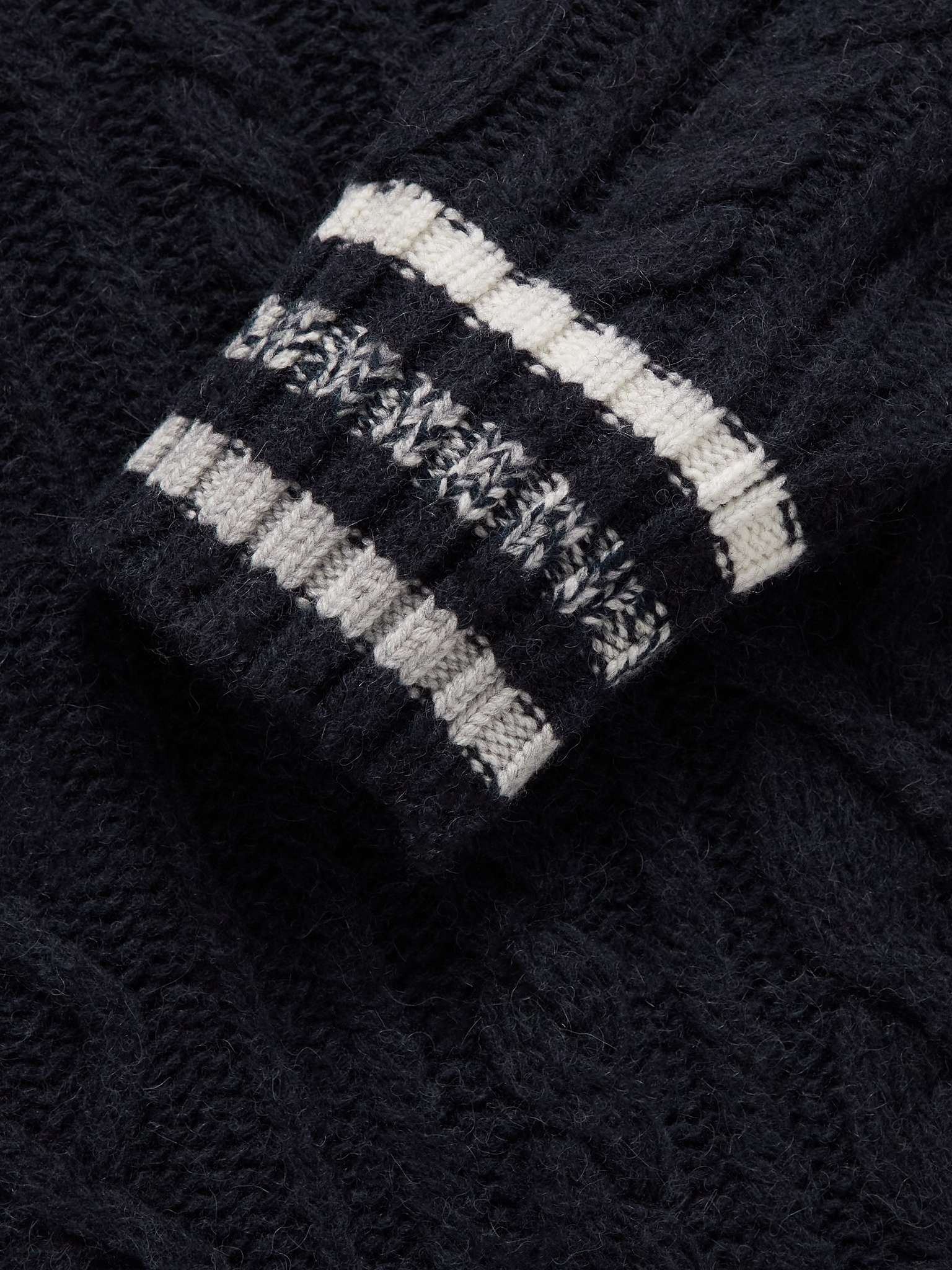 Striped Cable-Knit Alpaca and Yak-Blend Sweater - 3