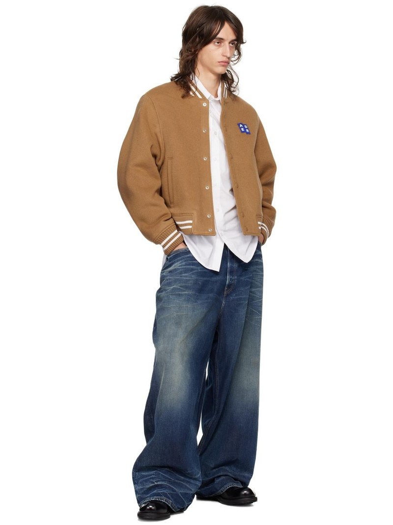 ADER error Beige TRS Tag Varsity Bomber Jacket outlook