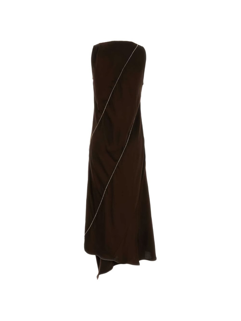Jil Sander brown asymmetric hem dress outlook