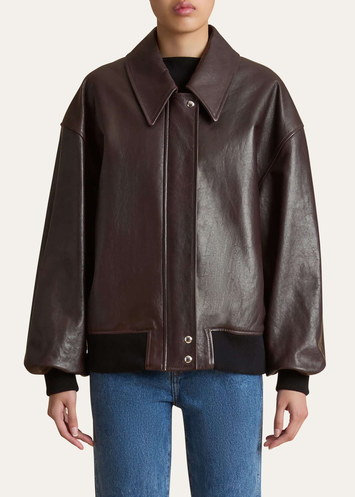 Shelman Leather Bomber Jacket - 4