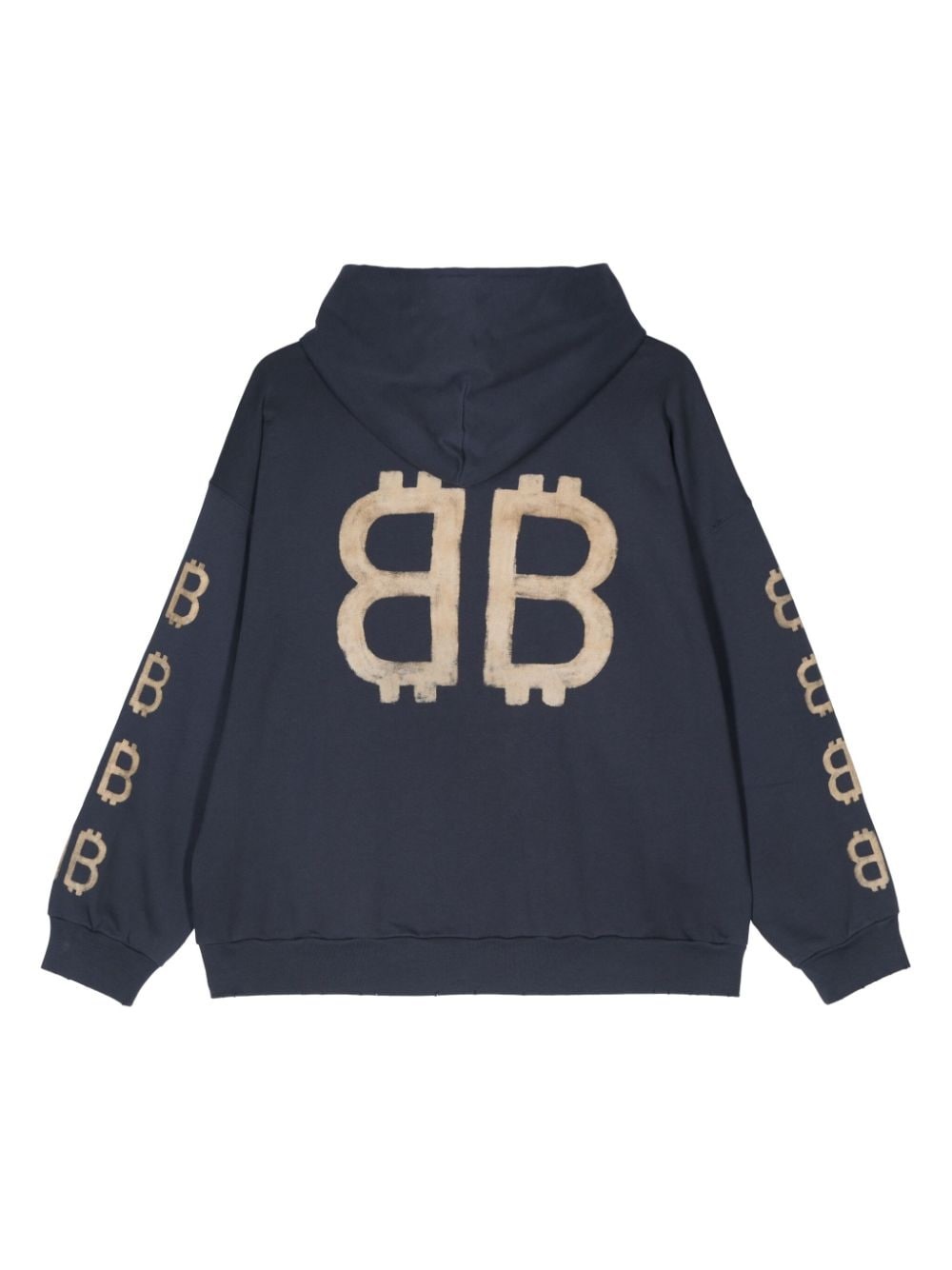 Crypto logo-print distressed hoodie - 2