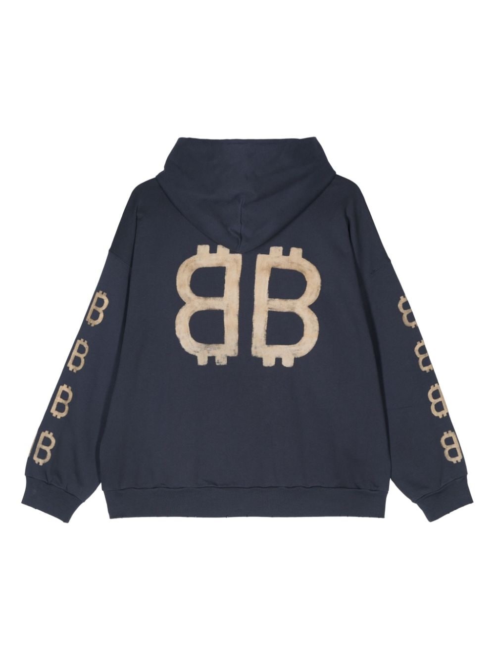 Crypto logo-print distressed hoodie - 2