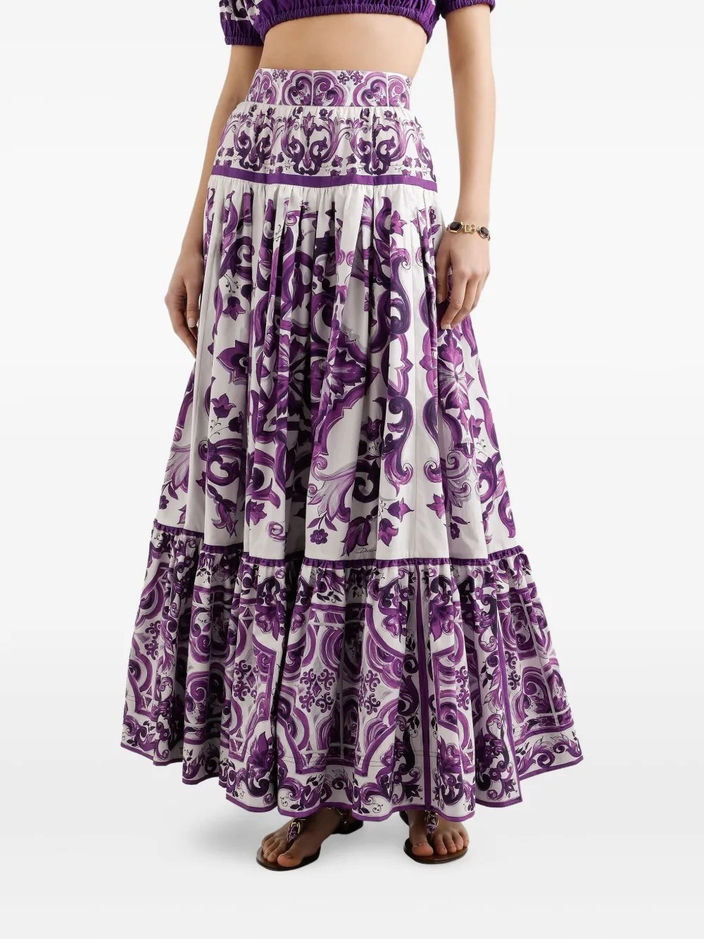 MAIOLICA PRINT LONG SKIRT - 4