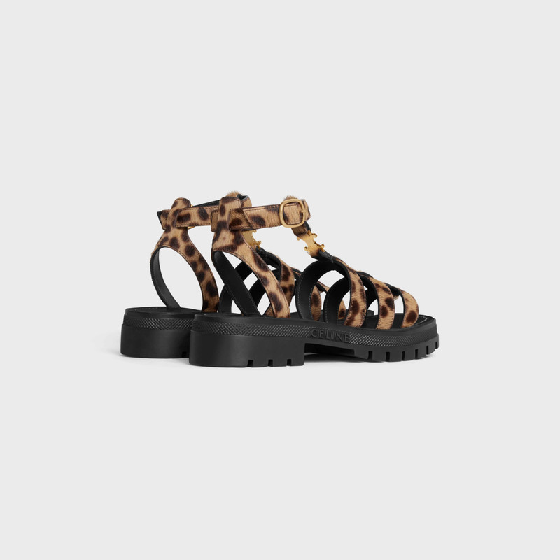 CELINE CELINE CLEA TRIOMPHE GLADIATOR SANDAL in LEOPARD PRINTED HAIRY CALFSKIN outlook