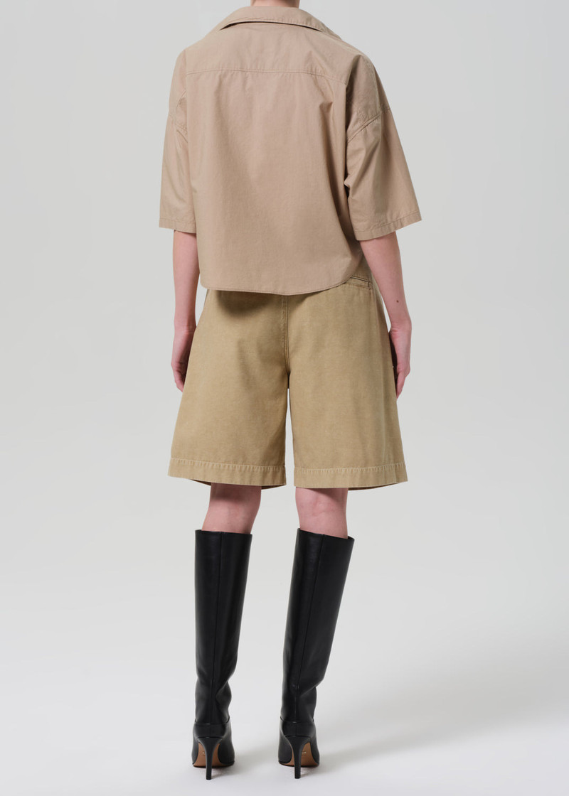 Cara Pleated Short In Gobi 3