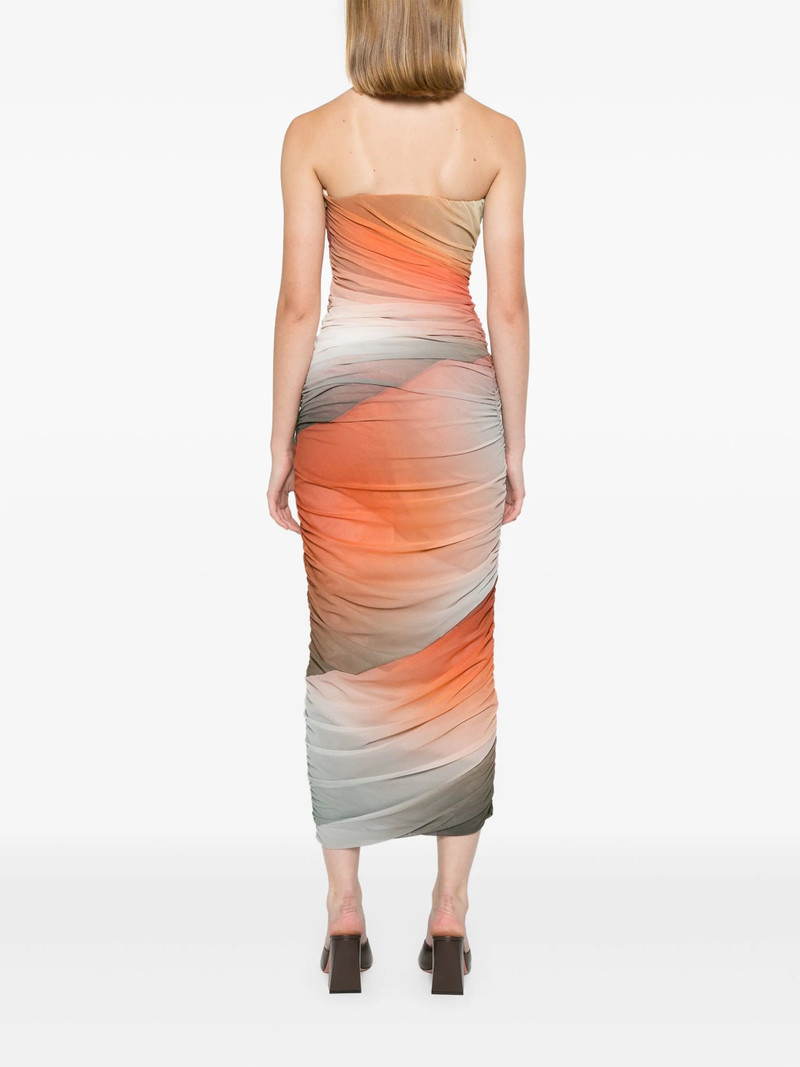 THE ATTICO Ruched-detail Gradient Midi Dress outlook