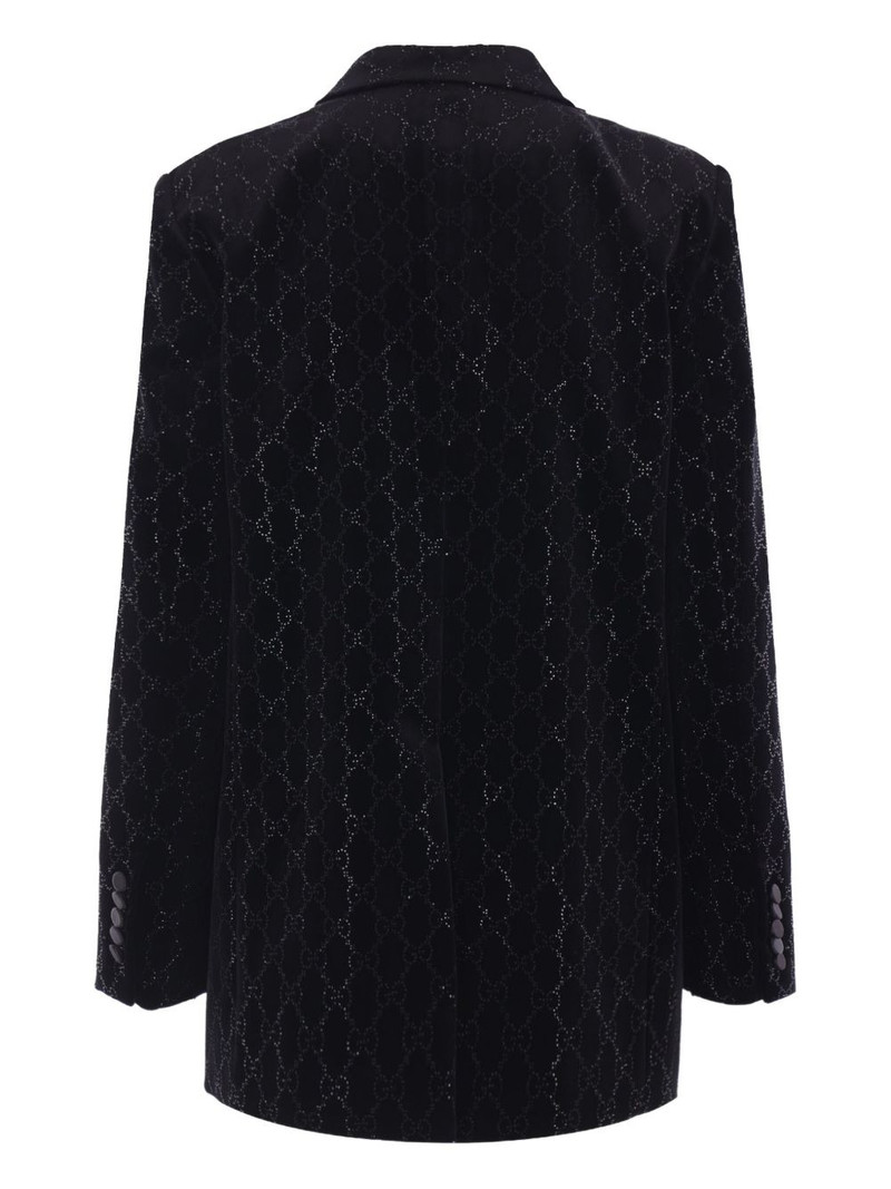 GUCCI crystal-embellished velvet blazer outlook
