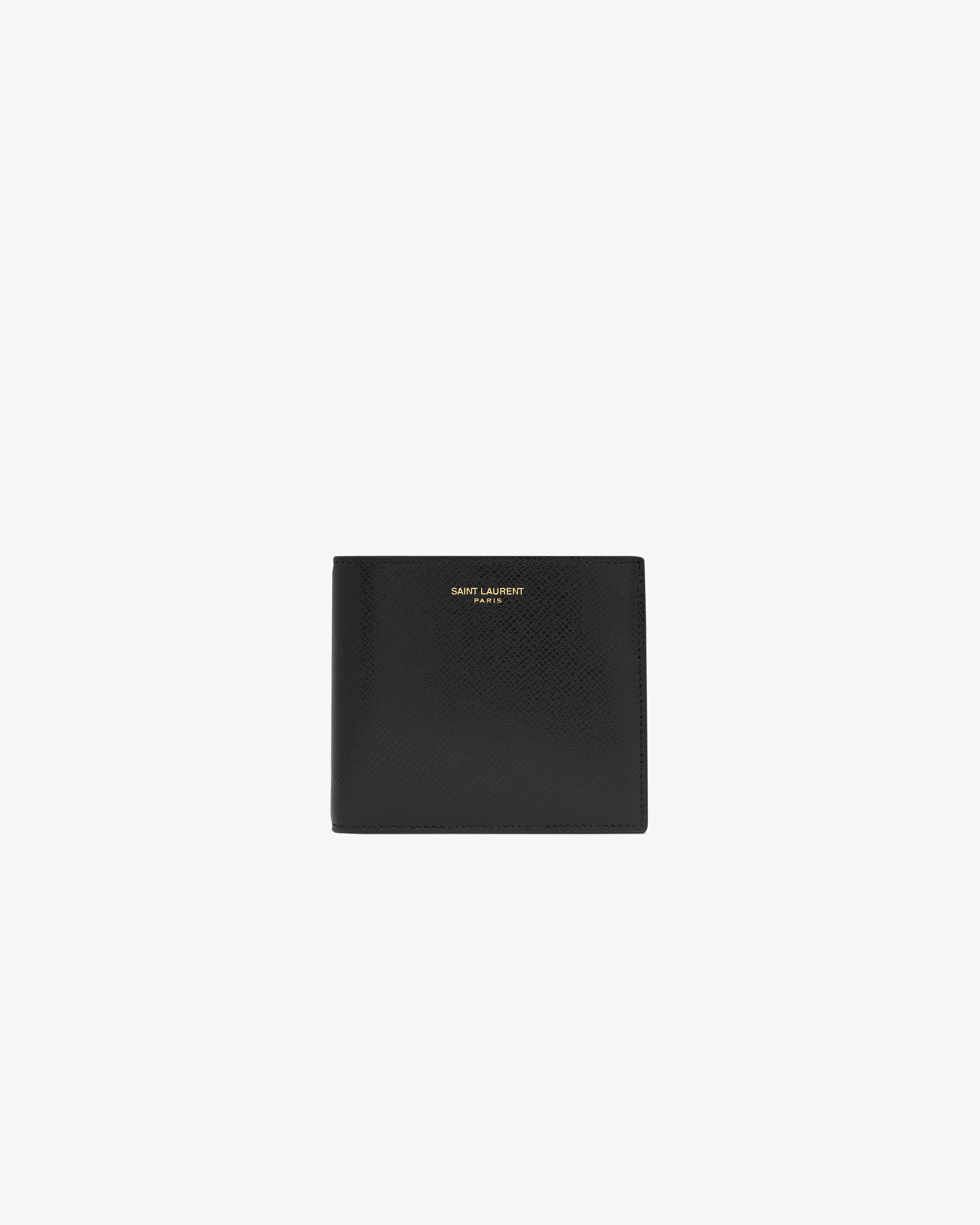 SAINT LAURENT PARIS EAST/WEST WALLET IN COATED BARK LEATHER - 1
