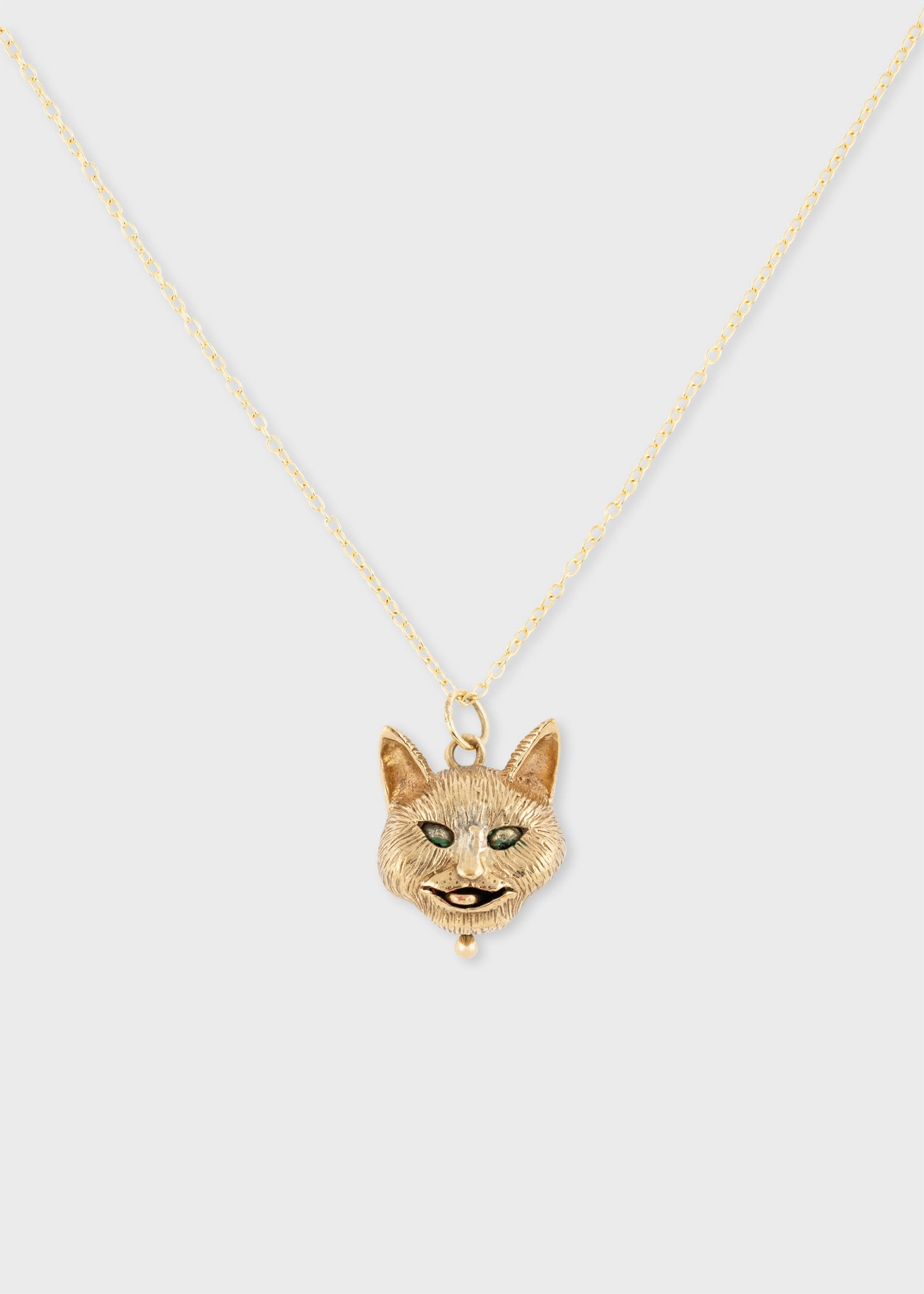 'Artfully Articulated Cat' Vintage Gold Necklace - 2