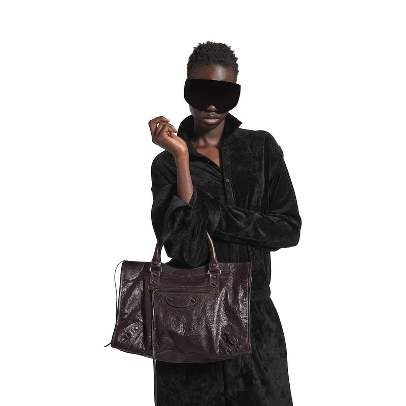 BALENCIAGA Women's Le City Bag Medium in Espresso outlook