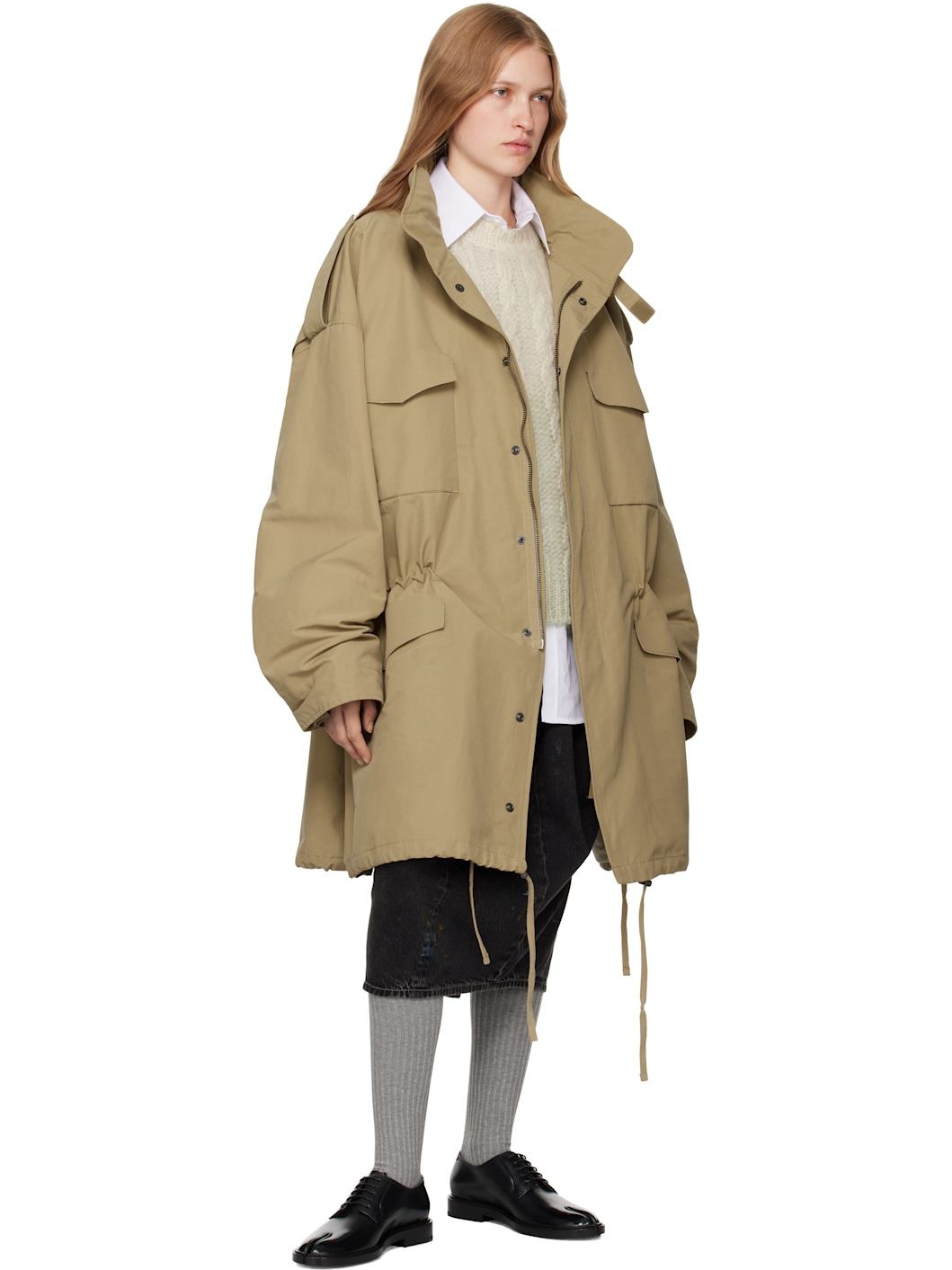 Beige Hooded Jacket - 5
