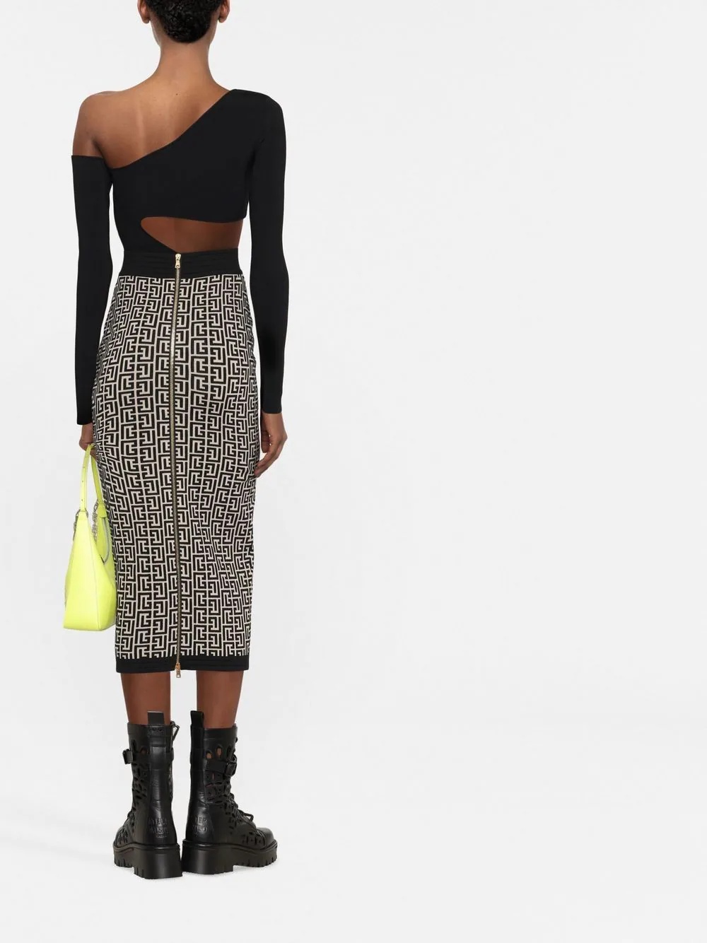 all-over logo-pattern midi skirt - 4