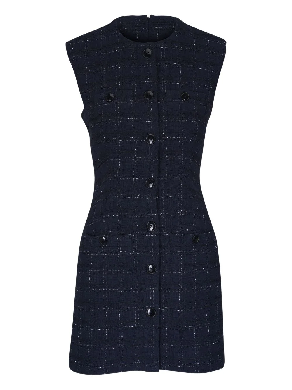 checked sleeveless mini dress - 1