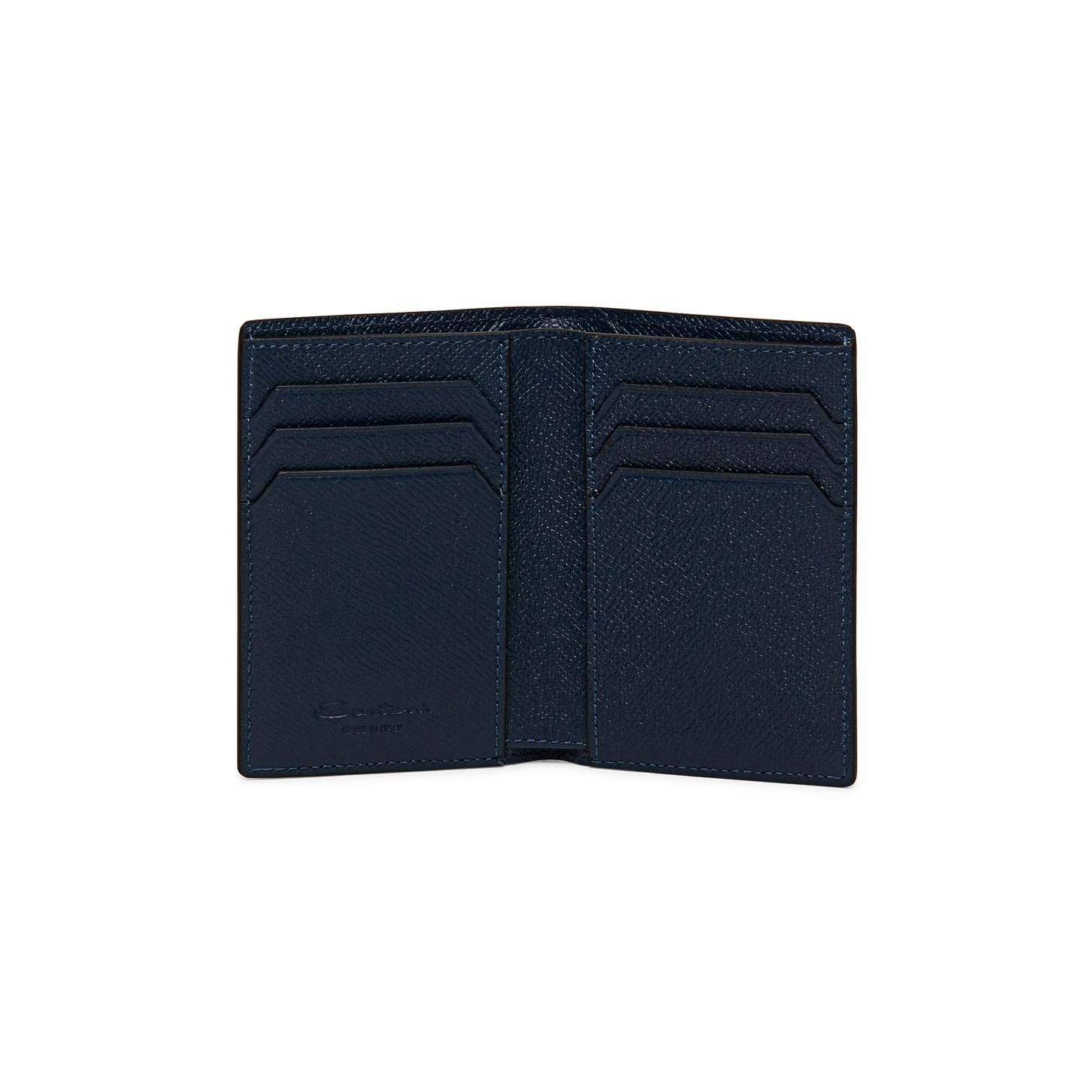 Blue saffiano leather vertical wallet - 3