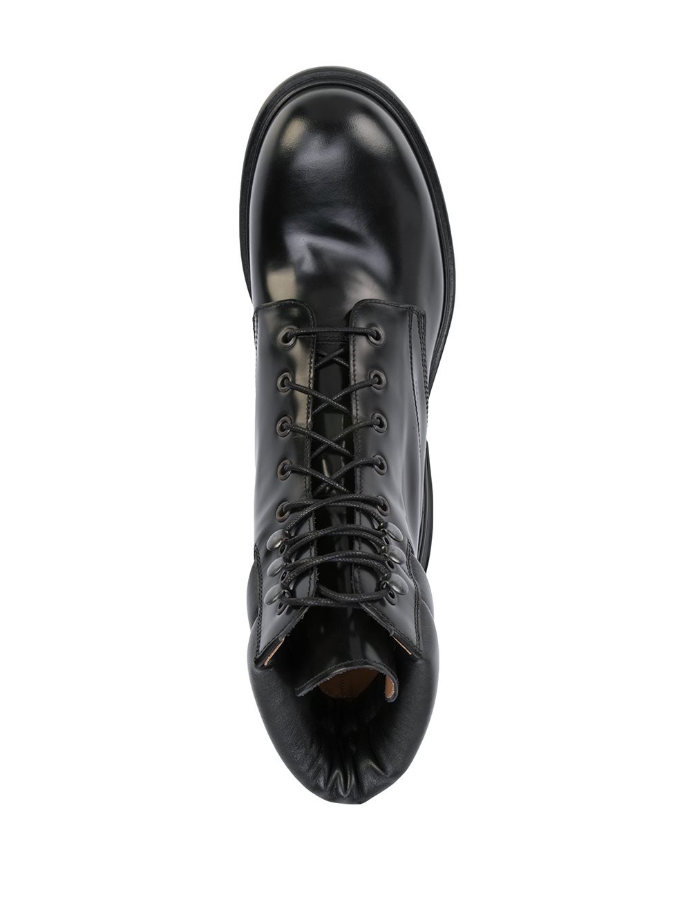 polished-finish lace-up boots - 4