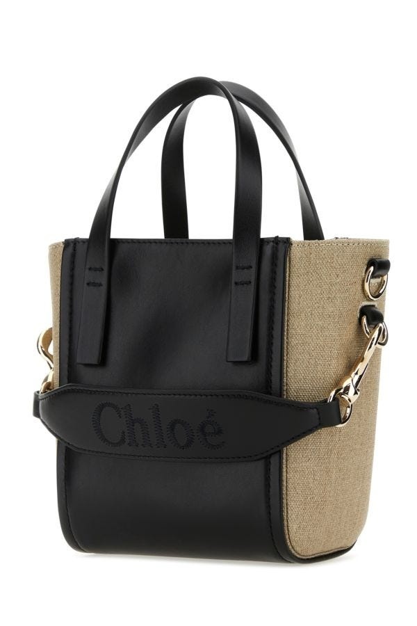 Chloe Woman Two-Tone Canvas And Leather Small Sense Shopping Bag - 2