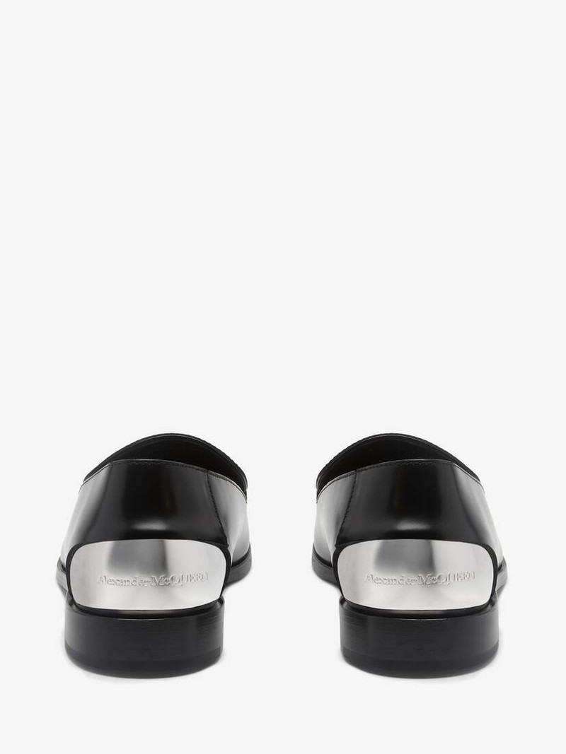 Alexander McQueen Metal Heel Slipper in Black/silver outlook